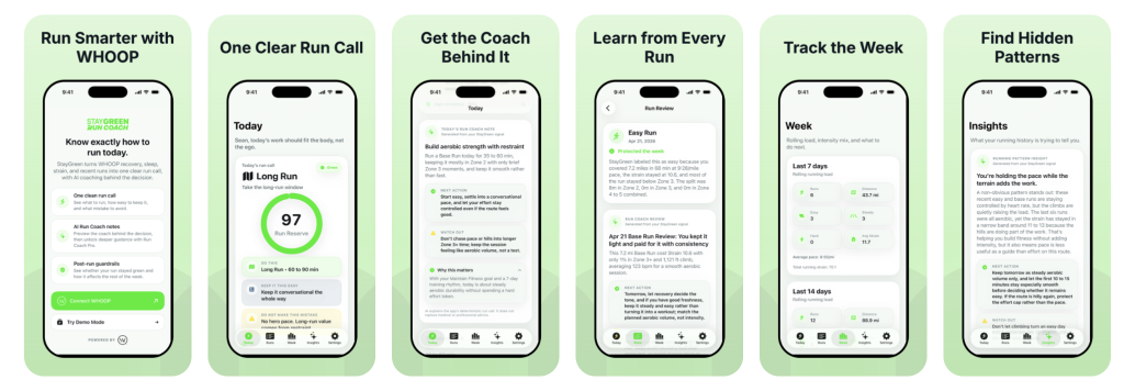 StayGreen Run Coach for WHOOP Runners